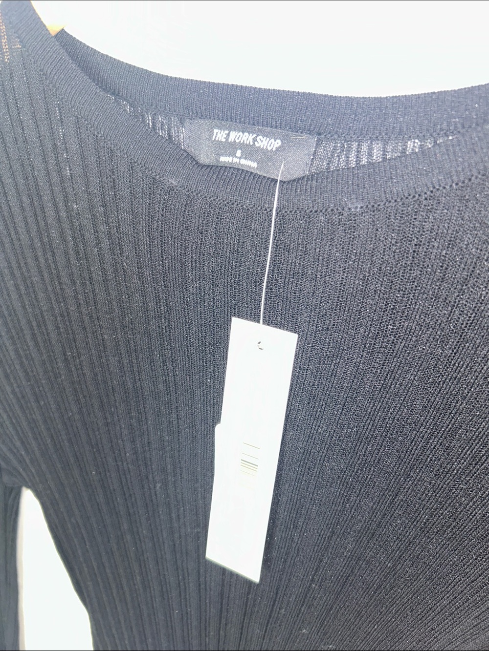 The Workshop Black Ribbed Long-Sleeve Slim Tee - Picture 2 of 4